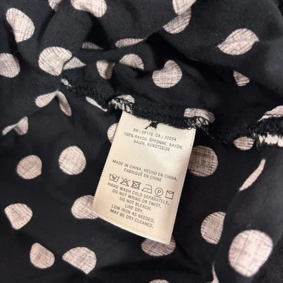 Anthropologie Maeve Top Womens 4 Polka Dot Ruffle Retro Classic Chic Office - Picture 7 of 7